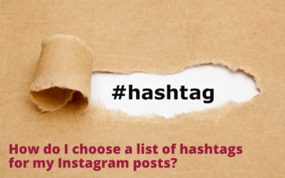 How do I choose a list of hashtags for my Instagram posts?